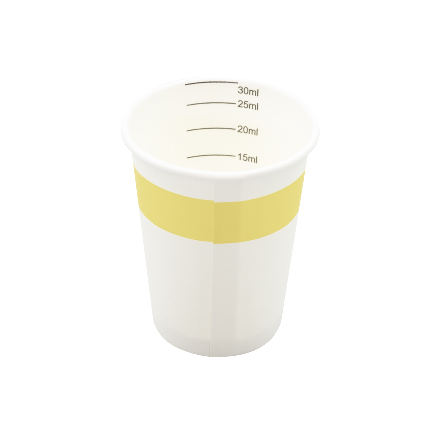 Papieren medicijnbeker Geel